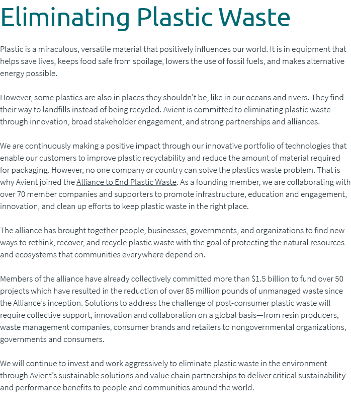 Eliminating Plastic Waste Plastic is a miraculous, versatile material that positively influences our world. It is in ...